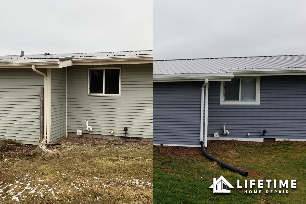 Before After Siding Installation & Rain Gutter Installation